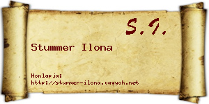 Stummer Ilona névjegykártya